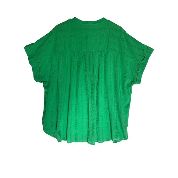 Lane Bryant NWT Green Embroidered Eyelet Blouse-Size 22 - Picture 3 of 10